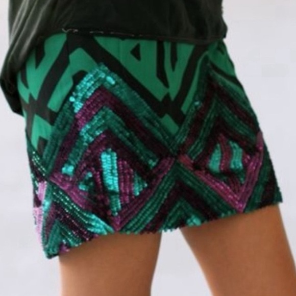 Anthropologie Deco Sparkel Sequined Skirt by Carnation Lily Lily Rose Size 8 M - Picture 1 of 8